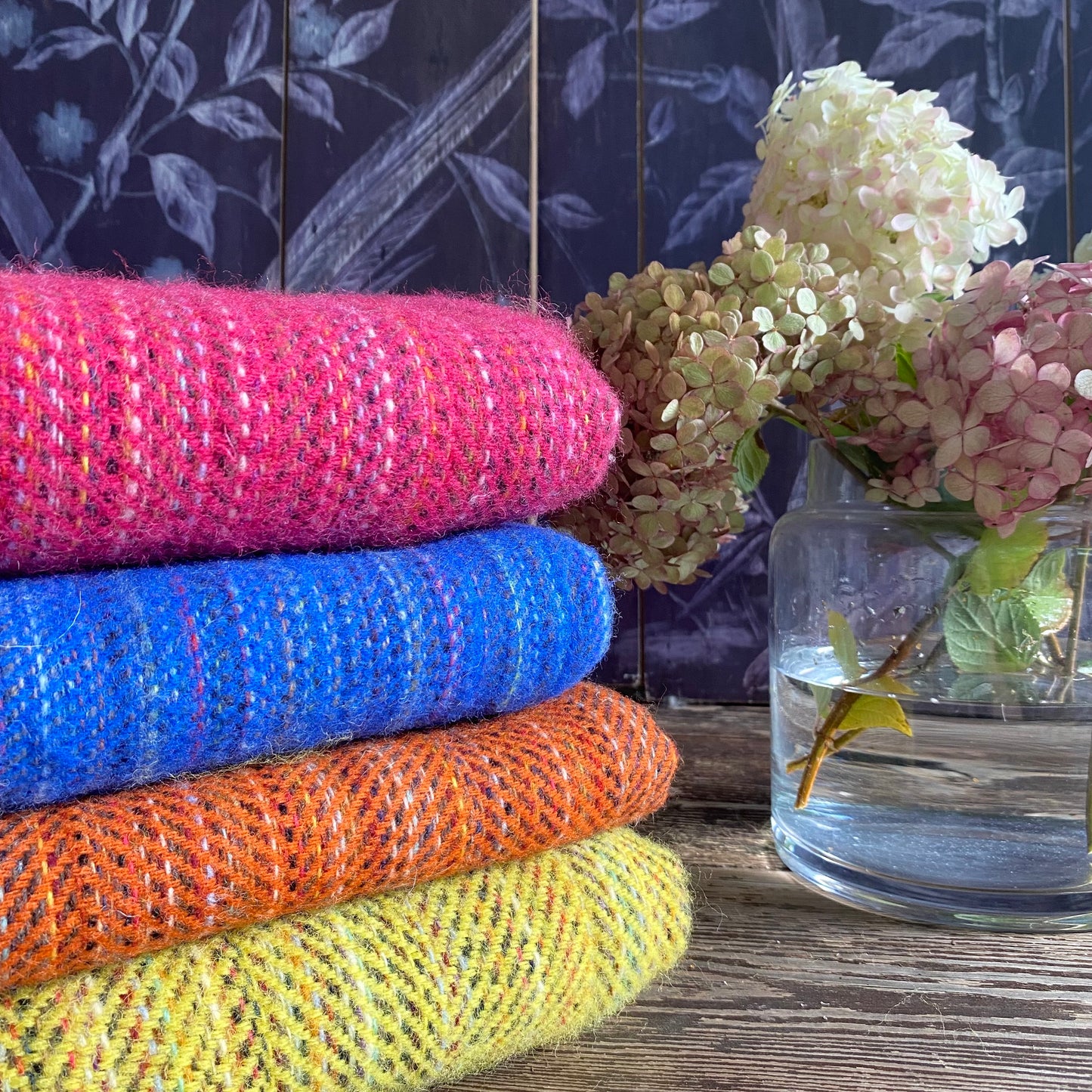 Pure Wool Heritage Tweed Blanket - Royal Blue