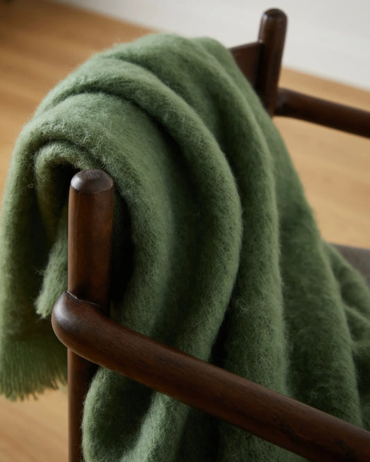 Mohair Throw - Forest Green